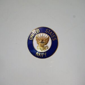 Vintage Unite States Navy Pin Blue Enamel Gold Eagle Lapel Pin